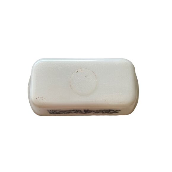 Currier &  Ives Glass Loaf Pan. White/ Blue - Picture 2 of 4